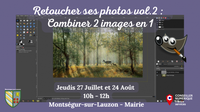 Atelier "Retouche photo vol.2 : combiner 2 images en 1"